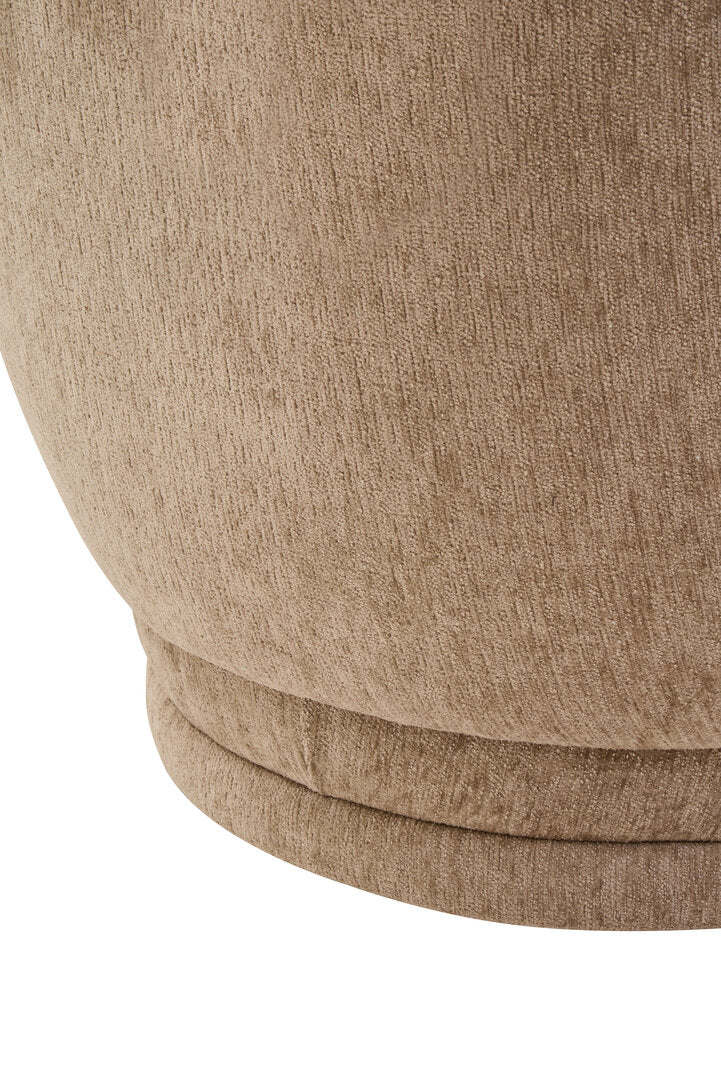 COVE Occasional chair with curved back and armrests − Stone-coloured upholstery KEFINO