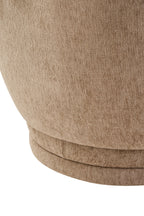 COVE Occasional chair with curved back and armrests − Stone-coloured upholstery KEFINO