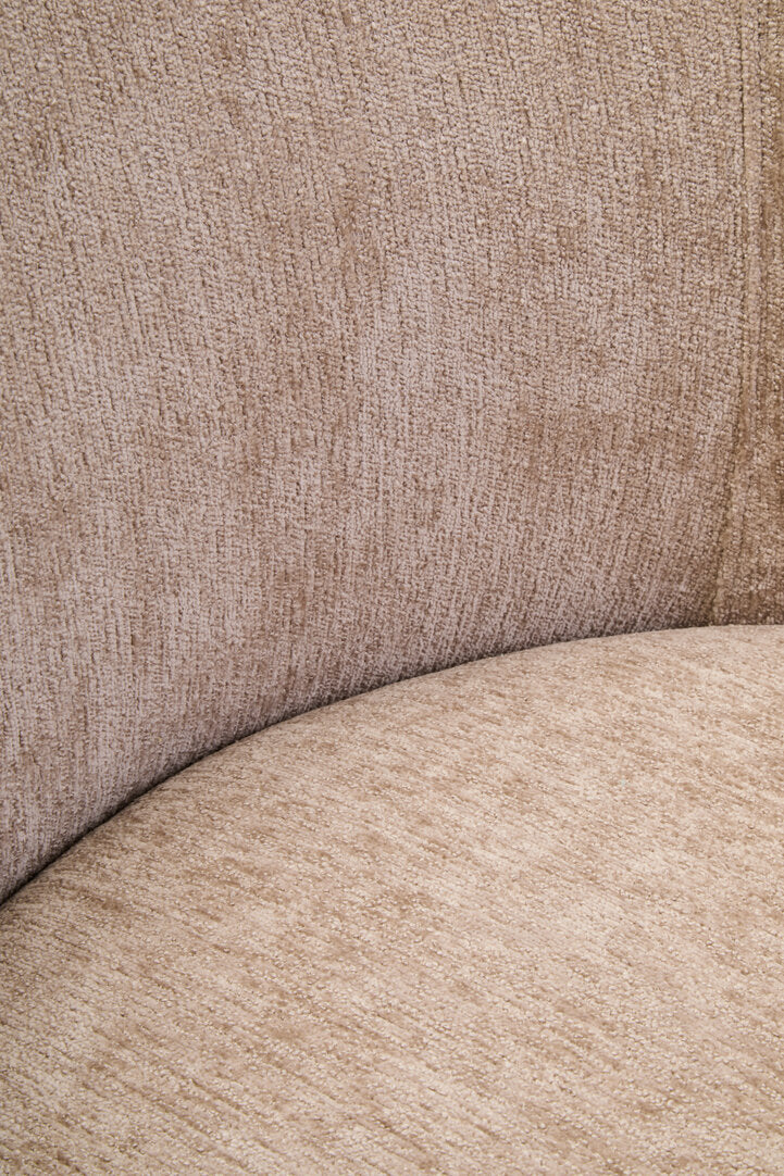 COVE Occasional chair with curved back and armrests − Stone-coloured upholstery KEFINO