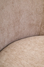 COVE Occasional chair with curved back and armrests − Stone-coloured upholstery KEFINO