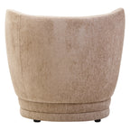 COVE Occasional chair with curved back and armrests − Stone-coloured upholstery KEFINO