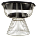 MESH NOIR Wired Lounge Chair with Black Velvet Upholstery over Stainless Steel Frame KEFINO