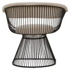 MESH MINK Wired Lounge Chair with Mink Velvet Upholstery over Black Stainless Steel Frame KEFINO