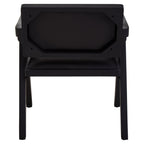 ROAN NOIR Black Wooden Dining Chair with Black Leather Upholstery KEFINO
