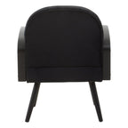 WREN Midcentury Rattan and Black Velvet Armchair KEFINO