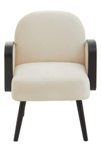 WREN Mid-century Rattan and Cream Velvet Armchair KEFINO