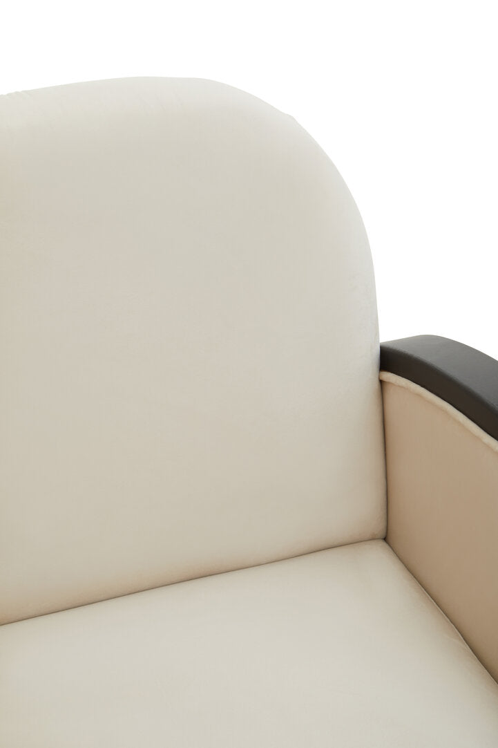 WREN Mid-century Rattan and Cream Velvet Armchair KEFINO