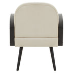 WREN Mid-century Rattan and Cream Velvet Armchair KEFINO