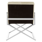 CROSS Stainless Steel Cross Leg Dining Chair with Genuine Leather Upholstery KEFINO