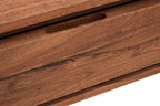 TERRA Acacia Wood Drawer Console with Polished Stainless Steel Legs KEFINO
