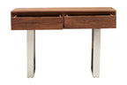 TERRA Acacia Wood Drawer Console with Polished Stainless Steel Legs KEFINO