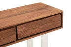 TERRA Acacia Wood Drawer Console with Polished Stainless Steel Legs KEFINO
