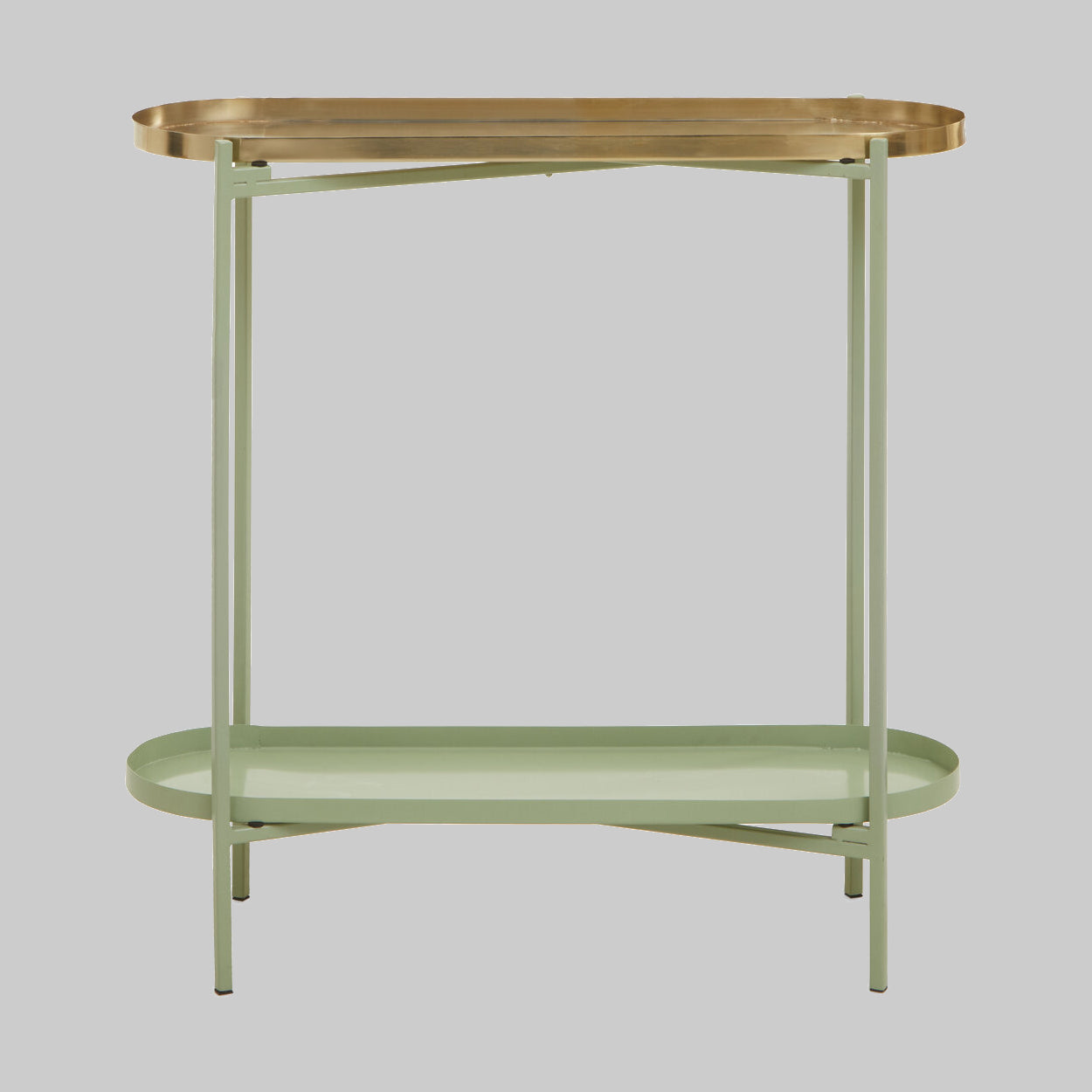 GROVE Green and Gold Iron Console Side Table KEFINO