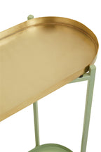 GROVE Green and Gold Iron Console Side Table KEFINO