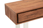 TERRA Acacia Wood Drawer Console with Polished Stainless Steel Legs KEFINO