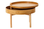 SPIN Mid-century wooden coffee table with hidden, revolving storage KEFINO