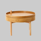 SPIN Mid-century wooden coffee table with hidden, revolving storage KEFINO
