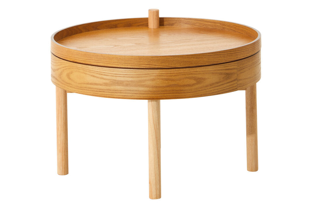 SPIN Mid-century wooden coffee table with hidden, revolving storage KEFINO