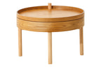 SPIN Mid-century wooden coffee table with hidden, revolving storage KEFINO