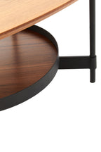 DUSK Oblong two-tier coffee table with walnut veneer KEFINO