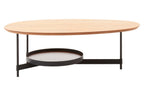 DUSK Oblong two-tier coffee table with walnut veneer KEFINO