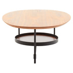 DUSK Oblong two-tier coffee table with walnut veneer KEFINO