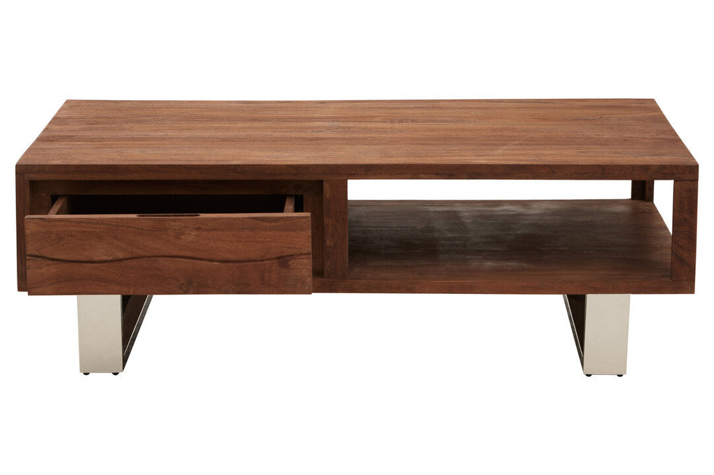TERRA Acacia Wood Coffee Table with Drawer KEFINO