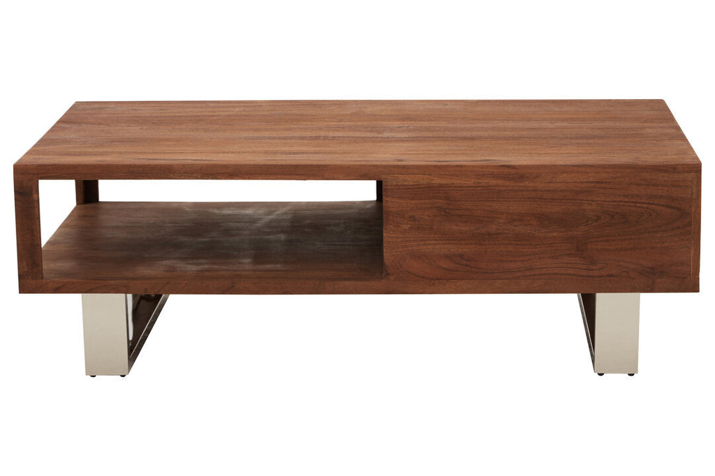 TERRA Acacia Wood Coffee Table with Drawer KEFINO