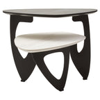 SHIFT Asymmetric two-tier ceramic coffee table − black and white KEFINO