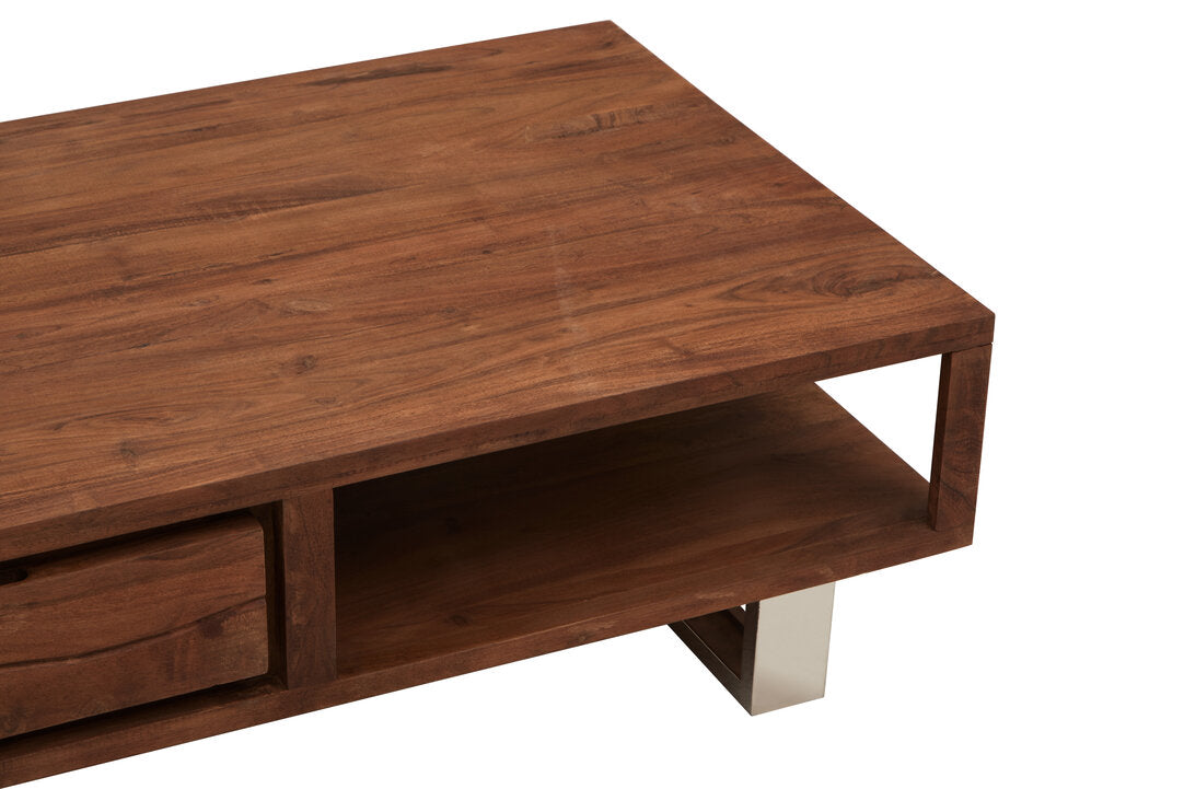 TERRA Acacia Wood Coffee Table with Drawer KEFINO