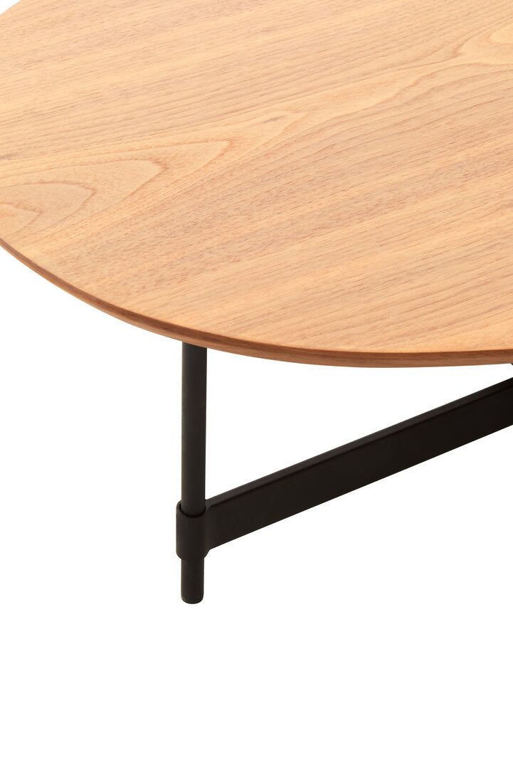 DUSK Oblong two-tier coffee table with walnut veneer KEFINO