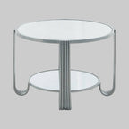 HALO Round two-tier Mirror Side Table KEFINO