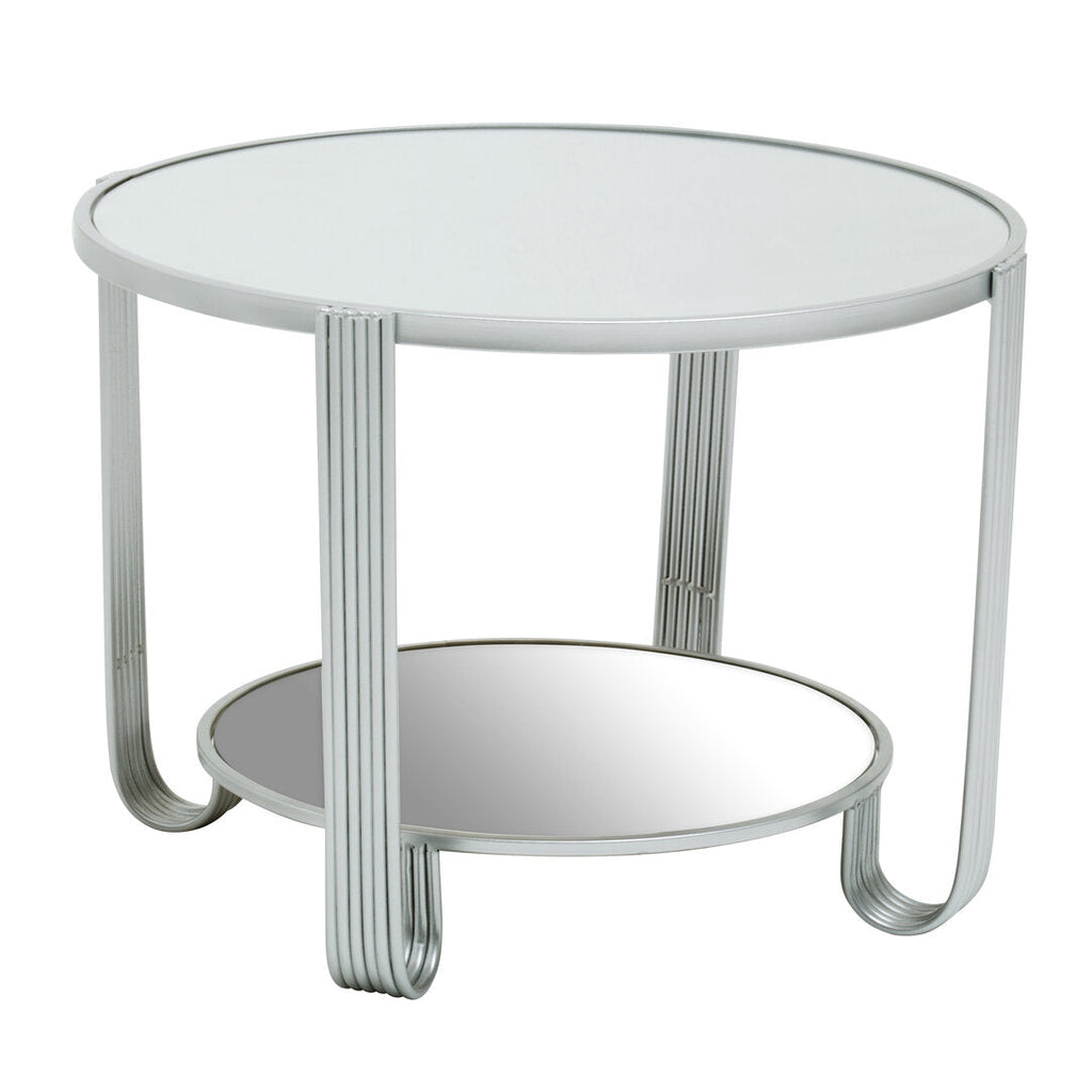HALO Round two-tier Mirror Side Table KEFINO