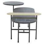 STRATUM Contemporary Black, Gold and Stone 3-tiered Coffee Table/Side Table KEFINO