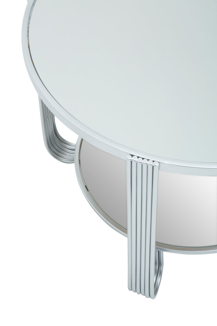 HALO Round two-tier Mirror Side Table KEFINO