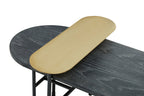 STRATUM Contemporary Black, Gold and Stone 3-tiered Coffee Table/Side Table KEFINO