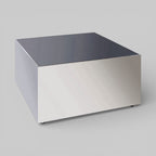 BLOC Minimalist Square Chrome and Black Coffee Table KEFINO
