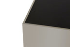 BLOC Minimalist Square Chrome and Black Coffee Table KEFINO