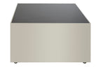 BLOC Minimalist Square Chrome and Black Coffee Table KEFINO