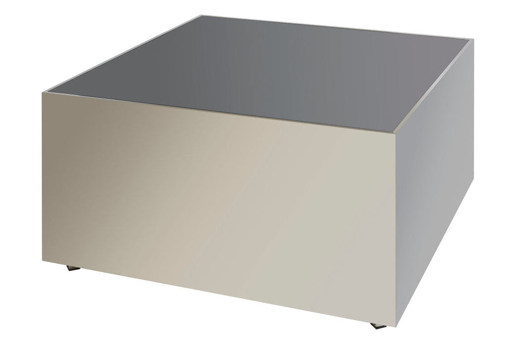 BLOC Minimalist Square Chrome and Black Coffee Table KEFINO