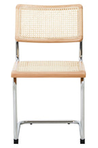 DESSAU Bauhaus-inspired rattan and tubular steel cantilever dining chair KEFINO