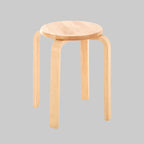 STACK Four-legged Bent Rubber Wood Stool − stackable KEFINO