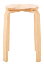 STACK Four-legged Bent Rubber Wood Stool − stackable KEFINO