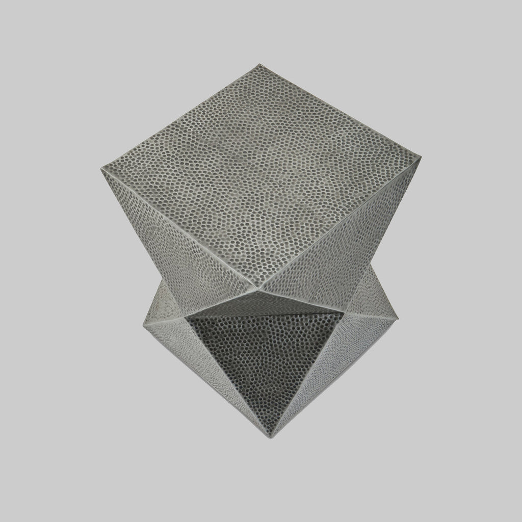 APEX Inverted Triangular Stool/Side Table in Antique Zinc KEFINO