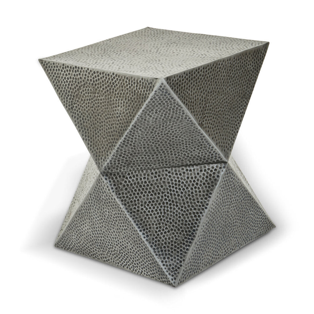 APEX Inverted Triangular Stool/Side Table in Antique Zinc KEFINO