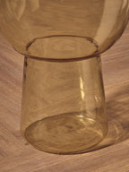 SAFFRON Amber Glass Voluminous Side Table with Gold Top KEFINO