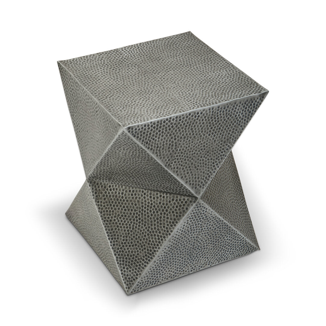 APEX Inverted Triangular Stool/Side Table in Antique Zinc KEFINO