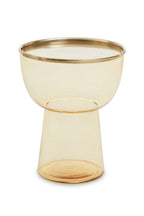 SAFFRON Amber Glass Voluminous Side Table with Gold Top KEFINO