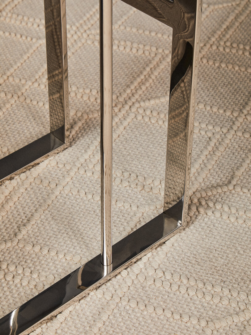 SLIDE Polished Stainless Steel C-shaped Side Table KEFINO