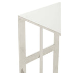 SLIDE Polished Stainless Steel C-shaped Side Table KEFINO